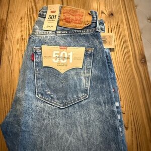 Levi's Light Blue 501 Original Straight Jeans